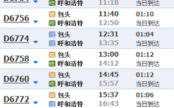 包头班车时刻表查询（包头长途汽车时刻表）