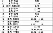 阳春至广州省站班车时刻表（阳春到广州的火车站时刻表）