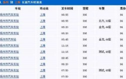 扬州到上海的班车时刻表（扬州到上海的汽车时刻表）
