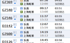 乐清到上海班车时刻表（乐清至上海）