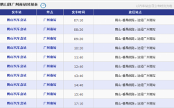 广州省站到鹤山班车时刻表（广州省站到鹤山汽车站时刻表）