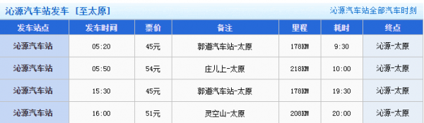 太原到沁源班车时刻表（太原到沁源的班车时刻）-图2