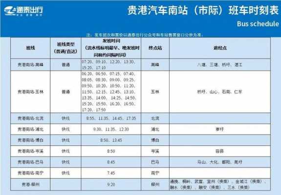 揭阳到贵港班车时刻表（贵港至桂平班车时刻表）-图1