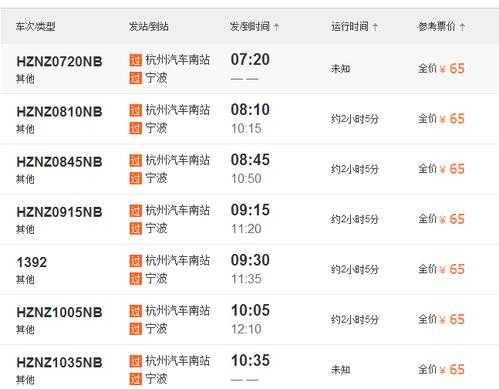 杭州至宁波的班车时刻表（杭州到宁波汽车票查询）-图2