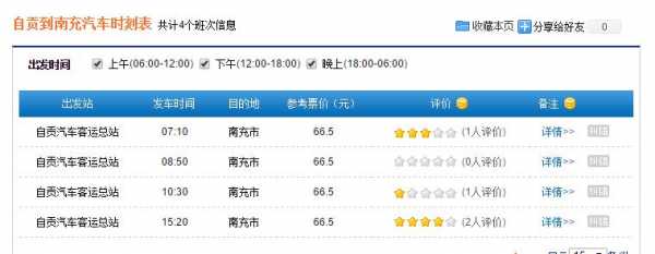 自贡到南充班车时刻表查询（自贡到南充客车时刻表）-图1