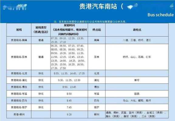 贵港西站班车时刻表（广西贵港西站客运站）-图3