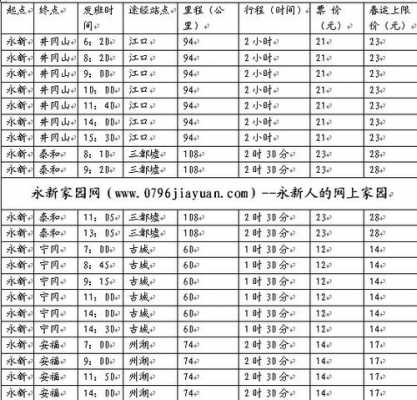 永新班车时刻表（永新班车时刻表查询）-图2