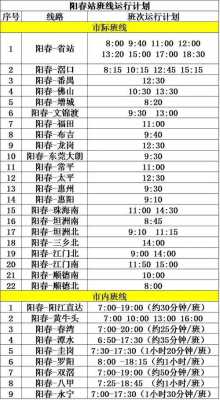 阳春至广州省站班车时刻表（阳春到广州的火车站时刻表）-图1