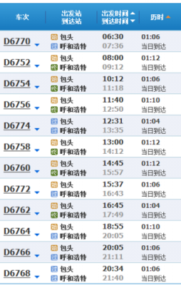 包头班车时刻表查询（包头长途汽车时刻表）-图1