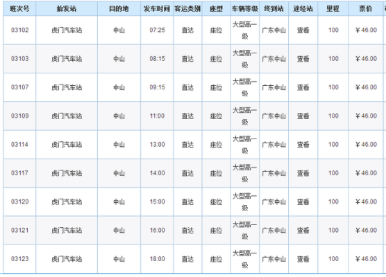 虎门班车时刻表（东莞虎门总站汽车时刻表）-图2