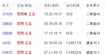 昆明南到玉溪班车时刻表（昆明南到玉溪班车时刻表最新）-图2