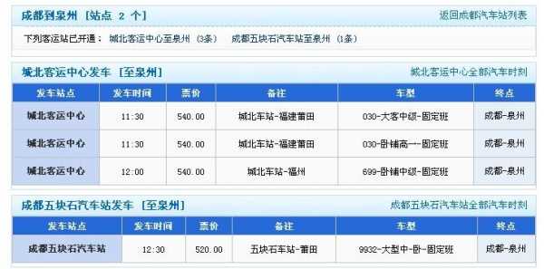 泉州到深圳班车时刻表（泉州到深圳汽车票）-图1