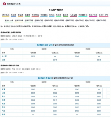 香港地铁末班车时刻表（香港地铁末班车时间）-图1