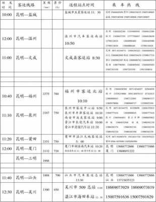 昆明班车时刻表查询电话（昆明客车电话号码）-图1