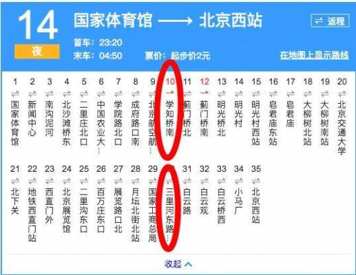 北京夜14路班车时刻表（北京公交夜14路线路图）-图3