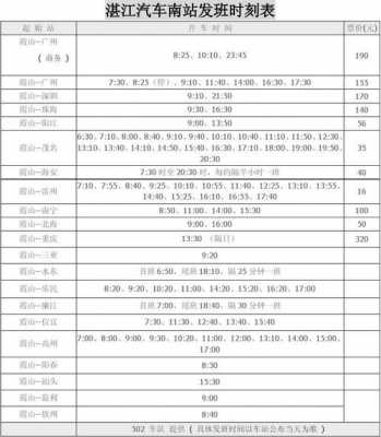 湛江霞山班车时刻表（霞山到湛江）-图1