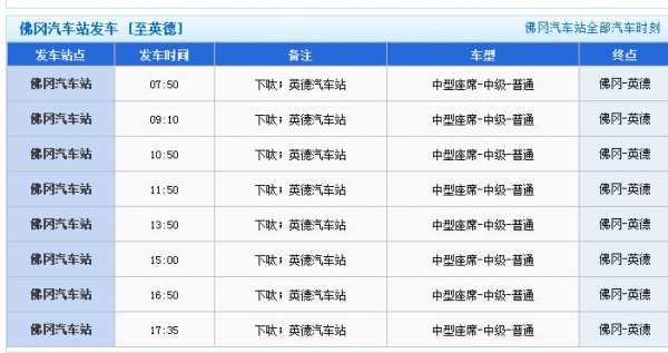 佛冈至花都班车时刻表查询（佛冈至花都班车时刻表查询结果）-图1