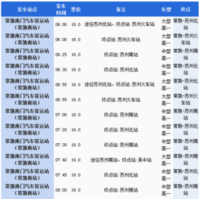 赵市到常熟班车时刻表（赵市到常熟南站）-图1