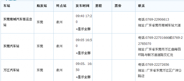 东莞到福建泉州班车时刻表（东莞到福建泉州班车时刻表和票价）-图1