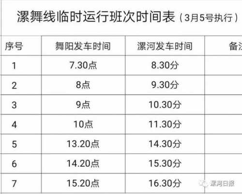 舞阳至漯河班车时刻表（舞阳到漯河汽车站点）-图2