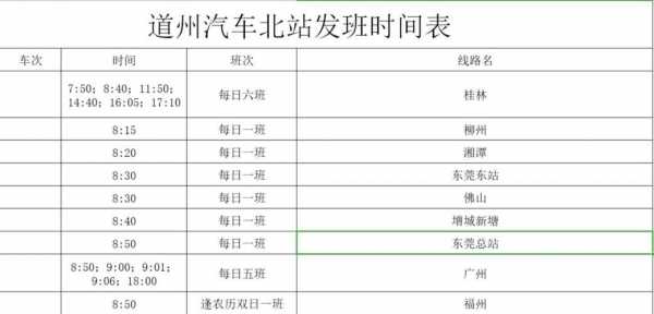 道县班车时刻表（道县汽车站时刻表查询）-图1