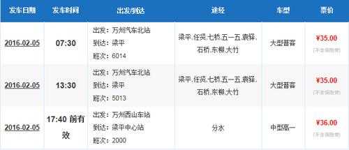 梁平到万州班车时刻表（梁平到万州汽车票价）-图3
