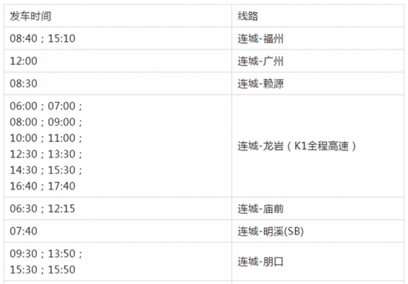 连城到清流班车时刻表（连城清流汽车站时刻表）-图2