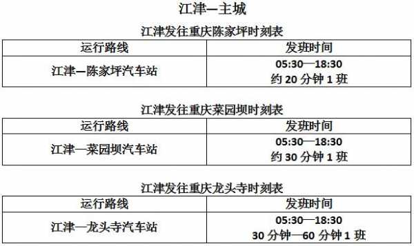 江津班车时刻表（江津汽车站时刻表查询）-图3