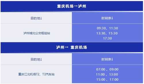 泸州至重庆机场班车时刻表（泸州至重庆机场班车时刻表查询）-图3