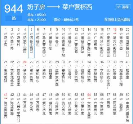 944路首班车时刻表（944路公交车时刻表）-图1