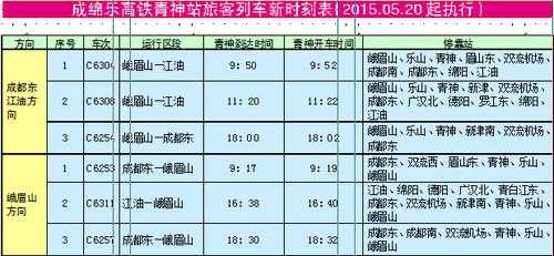 青神高铁站班车时刻表（青神高铁站到青神县城多远）-图1