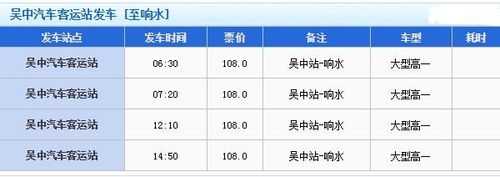 吴中至响水班车时刻表（吴中至响水班车时刻表和票价）-图1