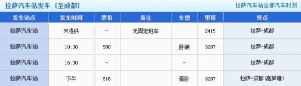 拉萨成都班车时刻表（拉萨到成都的大巴车票是多少）-图2