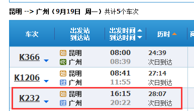 昆明至广州班车时刻表（昆明到广州的汽车票）-图1