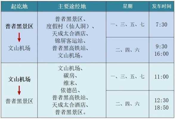 普者黑班车时刻表（普者黑汽车客运表）-图2