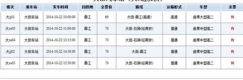 大田班车汽车时刻表（大田汽车站官网）-图2