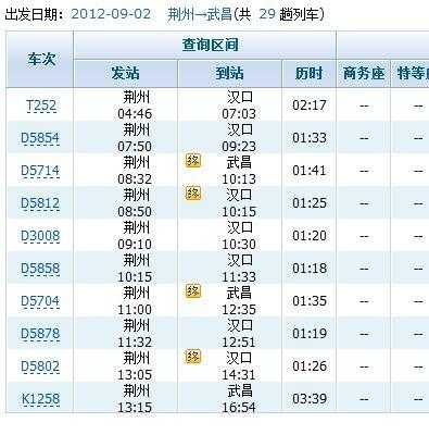 荆州武汉的班车时刻表（荆州到武汉车次）-图1