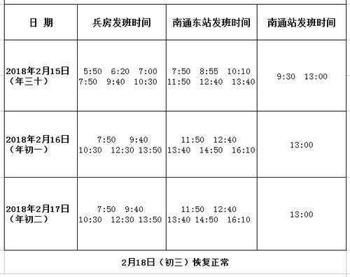 江安到南通东站班车时刻表（江安至南通班车班次）-图3