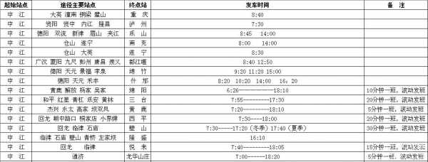 中江至三台班车时刻表（中江至三台班车时刻表最新）-图1