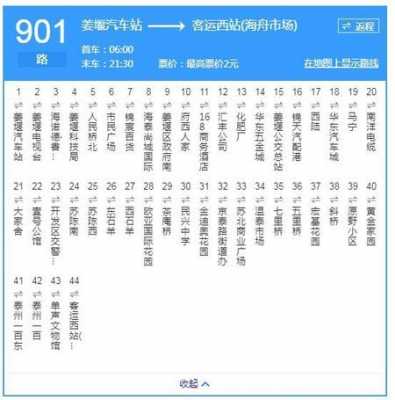 901班车时刻表查询（901路末班车时间查询）-图2