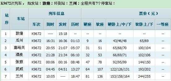 兰州去敦煌的班车时刻表（兰州去敦煌的班车时刻表和票价）-图3