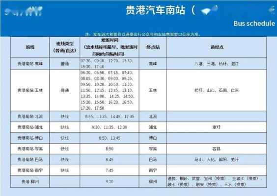 珠海至贵港大班车时刻表（珠海至贵港大班车时刻表最新）-图1