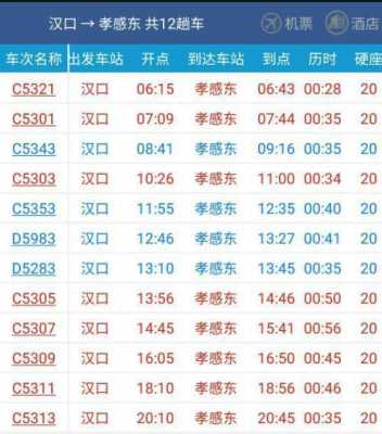 孝感到道桥班车时刻表（到孝感的城际铁路时刻表）-图1