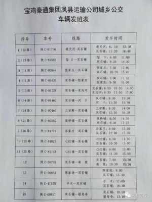 凤县到宝对班车时刻表（凤县到宝鸡的班车时间）-图2