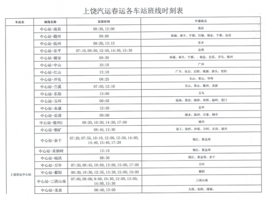 上饶有班车时刻表（上饶汽车站时刻表查询汽车站）-图1