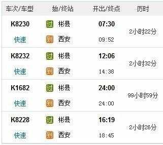 彬县至西安班车时刻表最新（彬县到西安汽车票查询）-图3