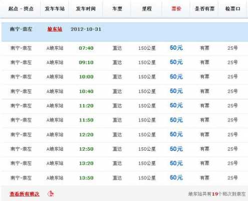 崇左至南宁班车时刻表（崇左到南宁汽车时刻表汽车票查询）-图2