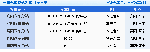 埌东至宾阳班车时刻表（埌东汽车站到宾阳）-图1