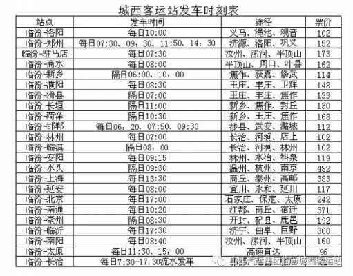 临汾城北班车时刻表（临汾城北汽车站时刻表查询）-图1