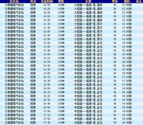 山西车站班车时刻表（山西汽车站）-图1